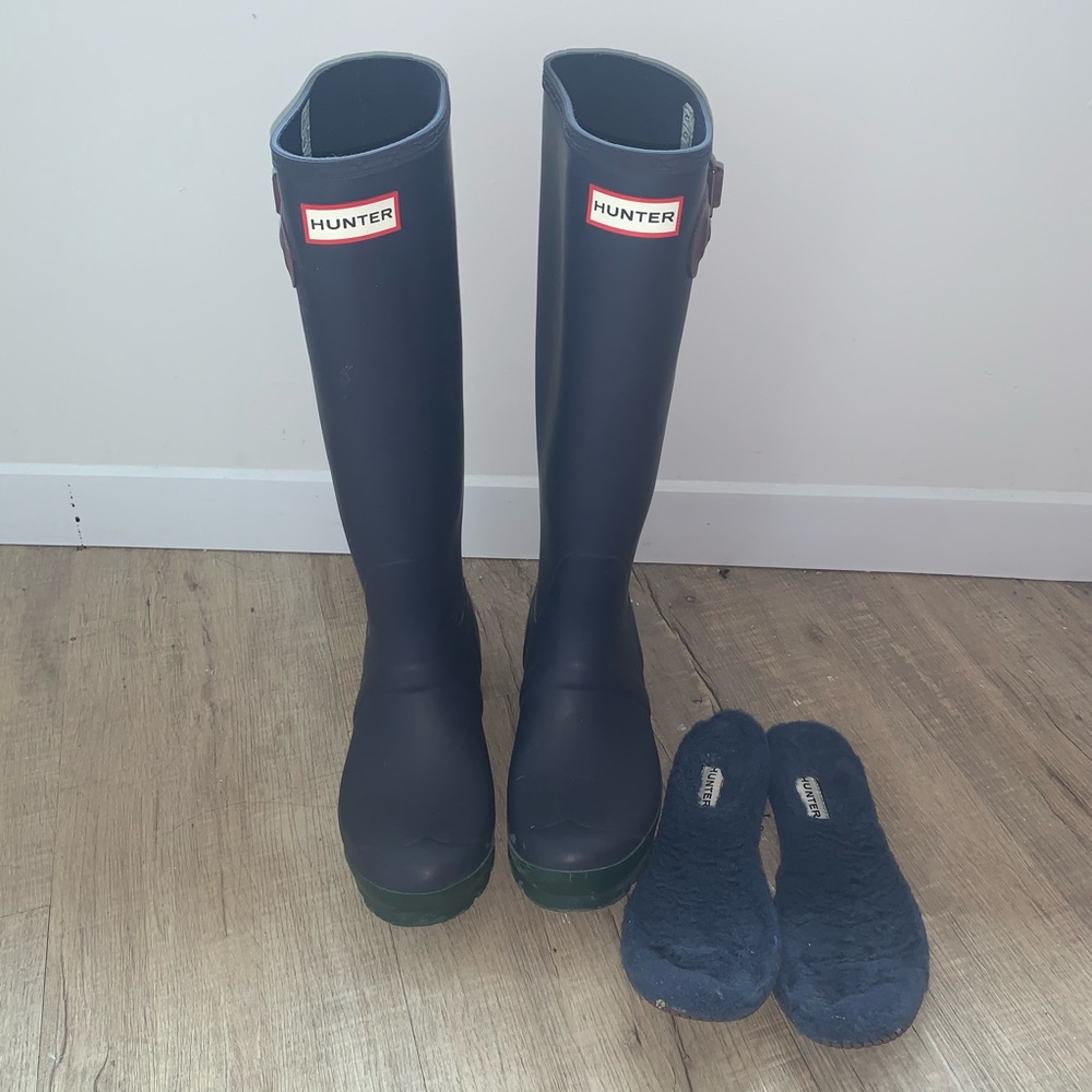 Hunter boots + wool inserts